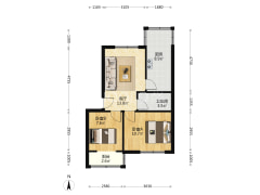 南北通透两居室 满五税费低 停车方便户型方正-涿州范阳水电小区户型图