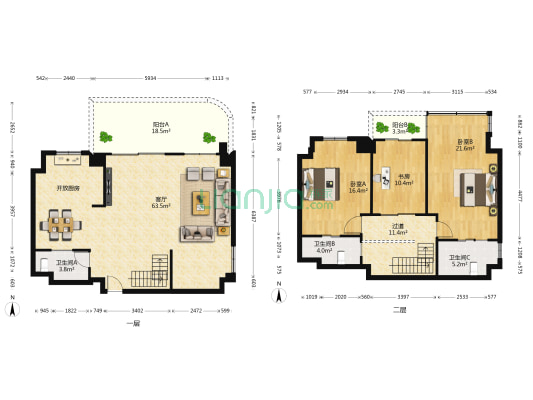 金丰花园 3室1厅3卫 175平方