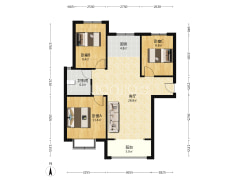 天伦湾馨园中高楼层采光不错，南北通透全明格局三居室-涿州天伦湾馨园户型图