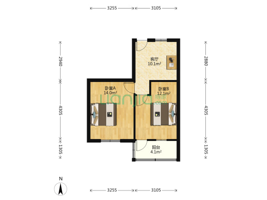 仁德里 2室1厅0卫 59平方