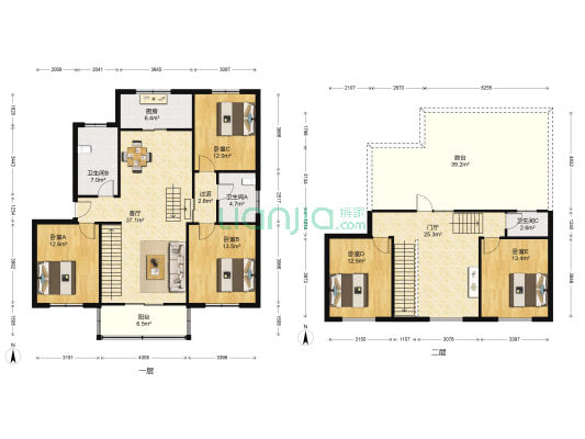 太平洋小区中区 5室1厅3卫 160平方