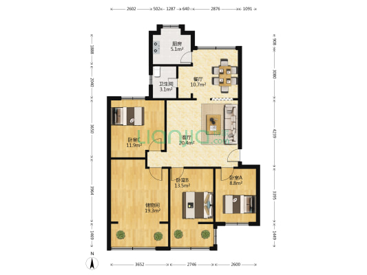 大石西路7号 3室2厅1卫 98平方
