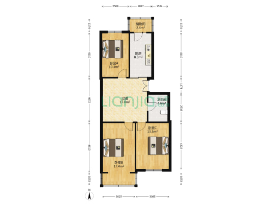聚丰综合楼 3室0厅1卫 104平方