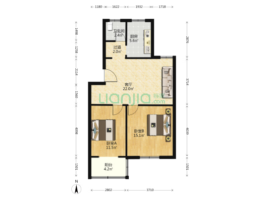 振兴苑安置小区 2室1厅1卫 78平方