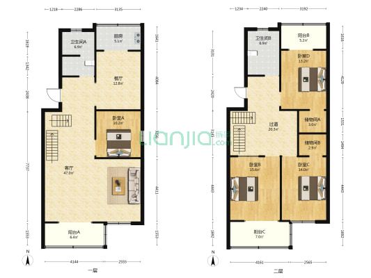 财达证券家属院 4室2厅2卫 212平方