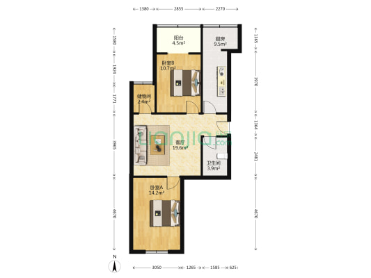 泰来里 2室1厅1卫 89平方