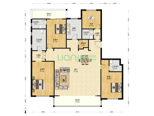 建发·养云 4室1厅4卫 255平方