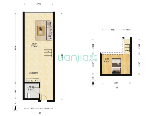 凯乐微谷 1室1厅1卫 63平方