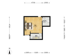 冠云路东林家园中间楼层电梯房南向一居精装修拎包入住-涿州东林家园户型图