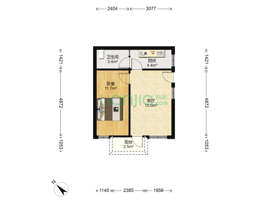 广雅居 1室1厅1卫 48平方
