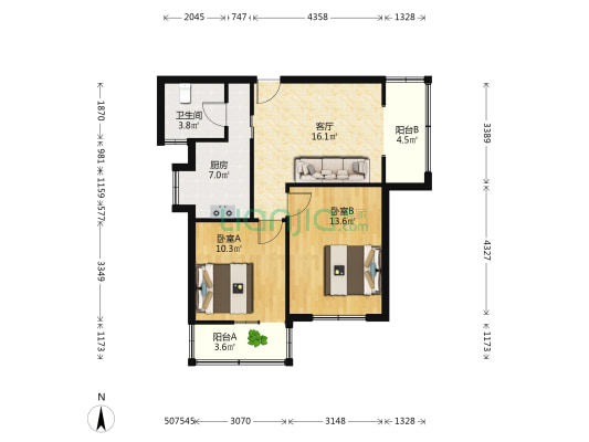 南坪电信家属楼 2室1厅1卫 71平方