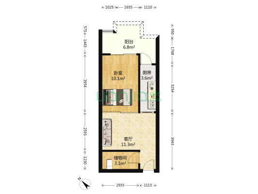 商业世界 1室1厅0卫 50平方