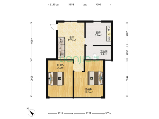 观水路10号 2室1厅1卫 68平方
