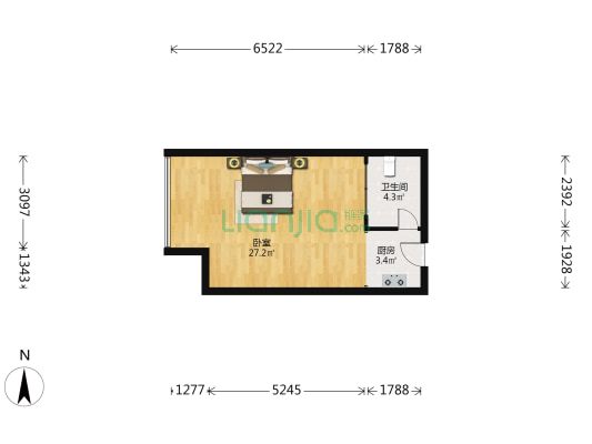 南悦城 1室0厅1卫 57平方