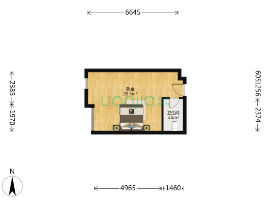 鑫苑中央花园 1室0厅1卫 40平方