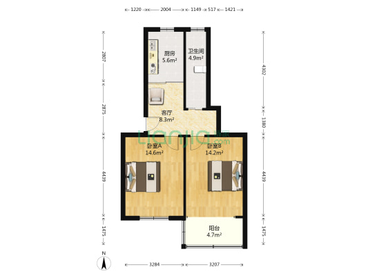 南京输油处南院 2室1厅1卫 63平方