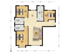 精装修 H户型 2卫 西边户 满二 高楼层 看房方便-涿州高铁新干线户型图