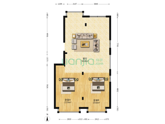 南阳花苑 2室1厅0卫 105平方