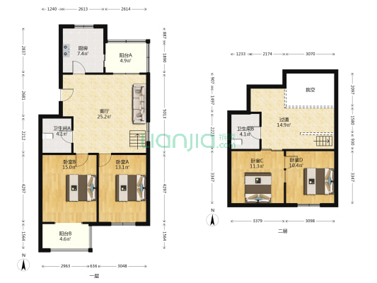 岭明里 4室1厅2卫 95平方