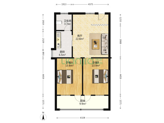 桐梓坡小区 2室1厅1卫 79平方