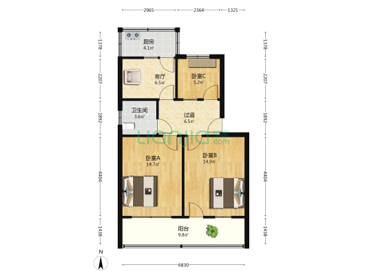 常州路57号 3室1厅1卫 73平方
