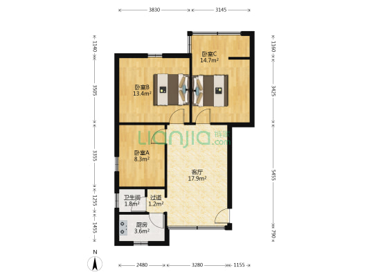 四川水利水电勘测设计研究院水利部规划设计分院 3室1厅1卫 72平方