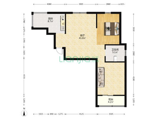 海燕南村 1室1厅1卫 94平方