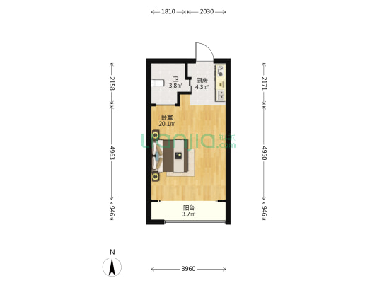 江东壹号 1室0厅1卫 44平方