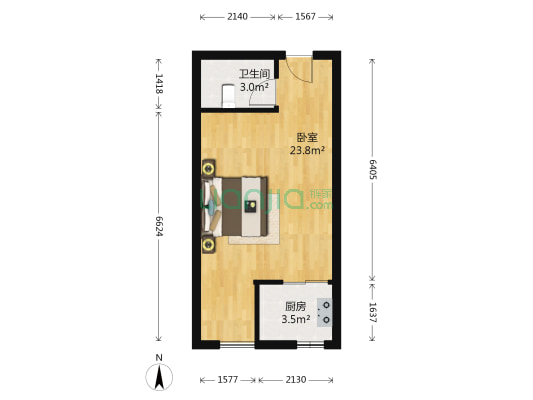 锦艺金水湾 1室0厅1卫 50平方