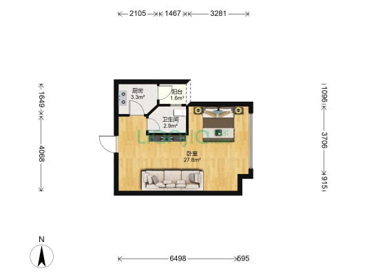金缘世家 1室0厅1卫 47平方