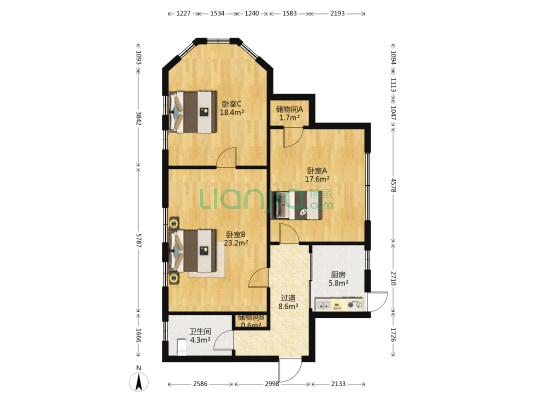 衡山路27号 3室0厅1卫 110平方