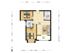 万悦城新本全南两居精装修看房方便-涿州惠友万悦城(涿州)户型图