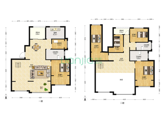 广电苑智园 5室1厅3卫 243平方