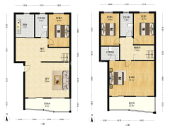 联排别墅，上下两层，全天采光，房本满五-涿州名流丽苑户型图