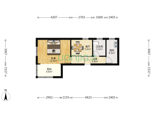 殷行路430弄 1室1厅1卫 43平方