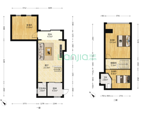 香水鸿门 3室1厅2卫 59平方