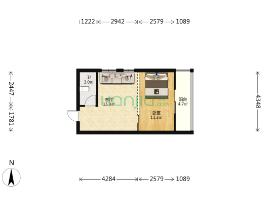 博士嘉园 1室1厅1卫 40平方