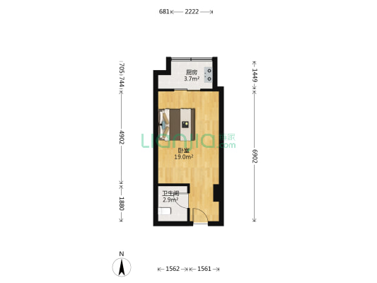 融尚中央住区 1室0厅1卫 37平方
