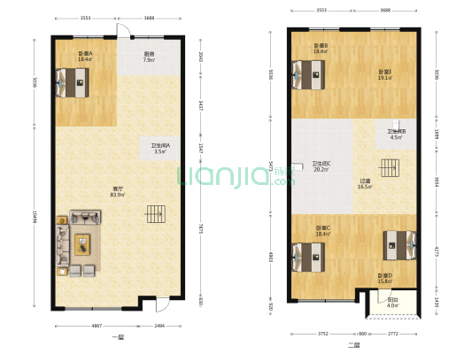 泰禾红誉二期 5室1厅3卫 98平方