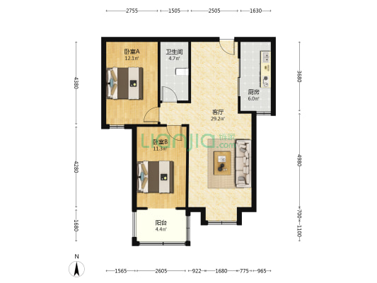 水岸花城，一线河景美宅诗意，标准现房，即买即住-户型图