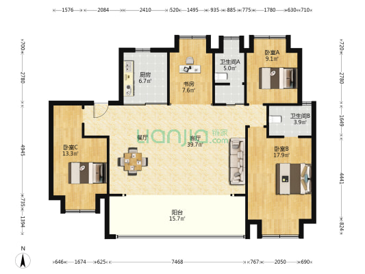 观山樾 4室1厅2卫 142平方