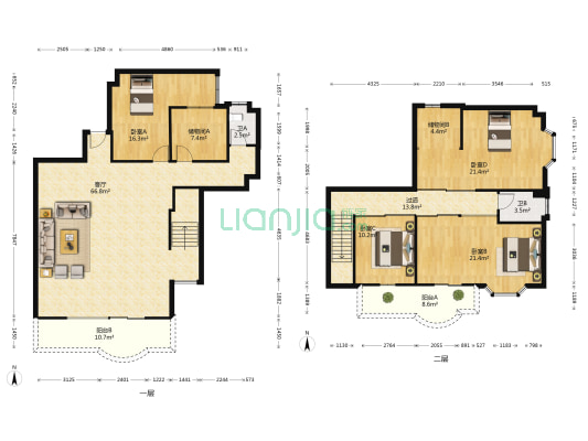 太阳广场 4室1厅2卫 225平方