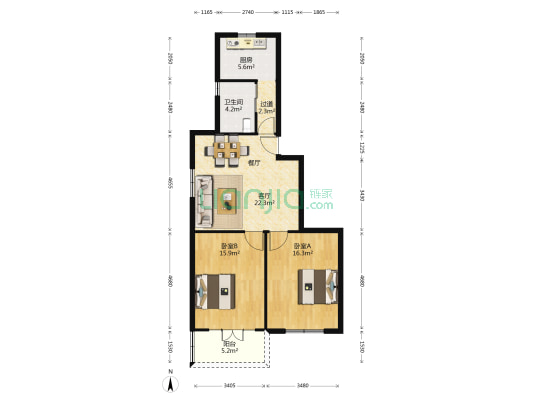 宝联小区 2室1厅1卫 82平方