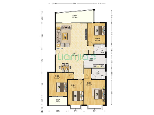 永宏佳园 4室1厅2卫 167平方