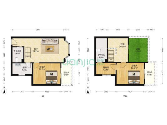 碧水锦楼 2室1厅2卫 104平方