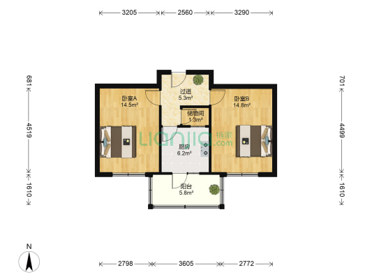 果园小区 2室0厅0卫 57平方