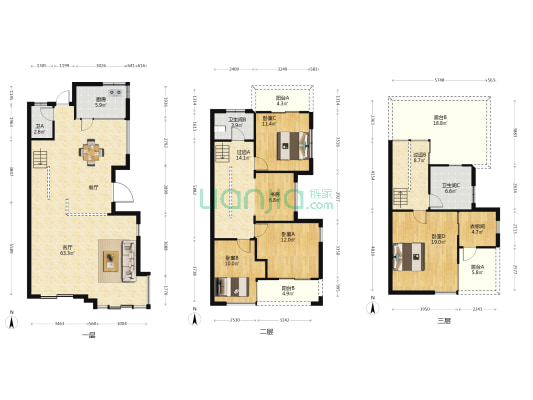 融汇山水B区 5室1厅3卫 251平方
