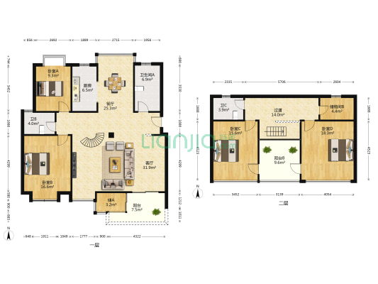望鹤苑 4室2厅3卫 189平方