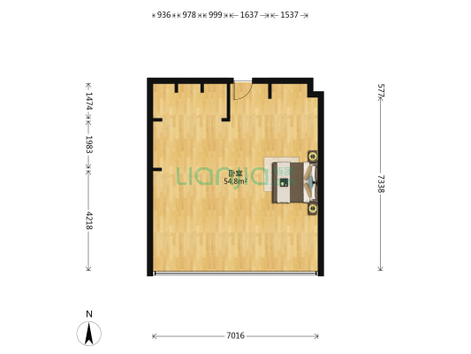 阳光100喜马拉雅 1室0厅0卫 91平方