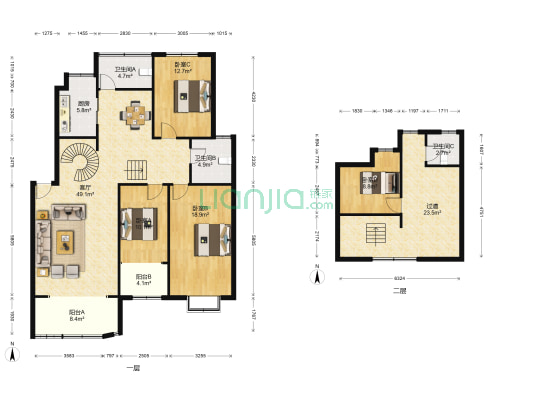 金泉小区 4室1厅3卫 180平方